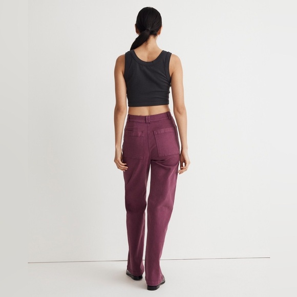 NWT Madewell The Emmett Wide-Leg Pant Garment Dyed Edition Iris Bloom Size 29 - Picture 5 of 12